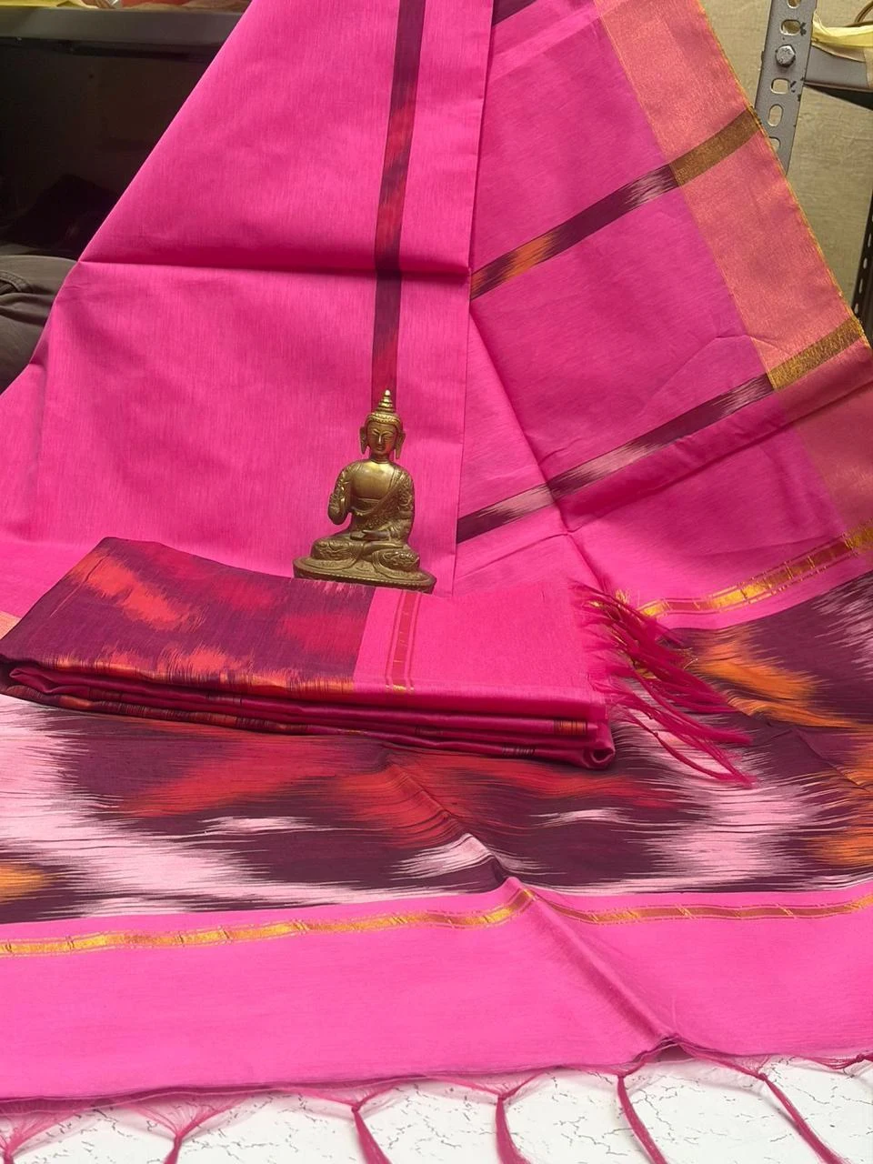 Sky Blue Pochampally Cotton Saree